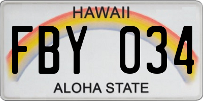 HI license plate FBY034
