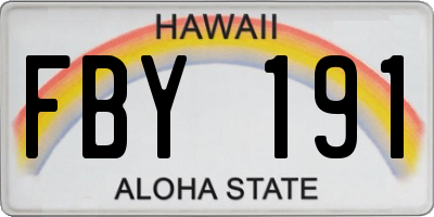 HI license plate FBY191