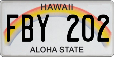HI license plate FBY202
