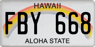 HI license plate FBY668