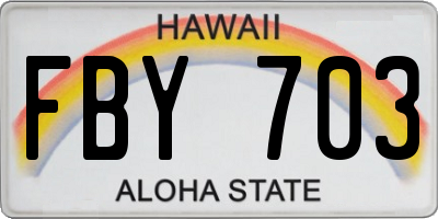 HI license plate FBY703