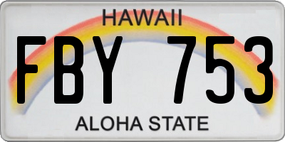 HI license plate FBY753