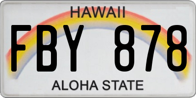 HI license plate FBY878