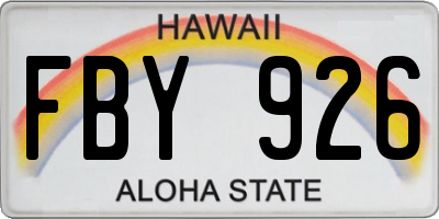 HI license plate FBY926