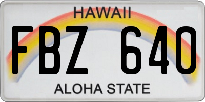 HI license plate FBZ640