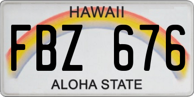 HI license plate FBZ676