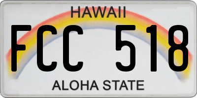 HI license plate FCC518