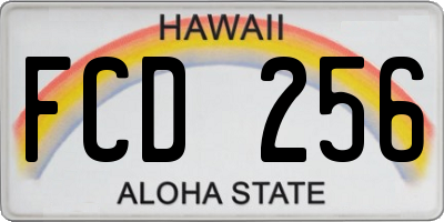 HI license plate FCD256