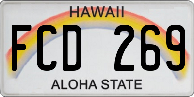 HI license plate FCD269