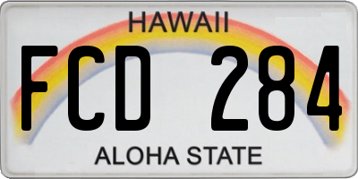 HI license plate FCD284