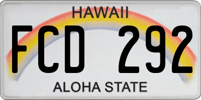 HI license plate FCD292