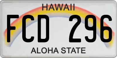 HI license plate FCD296