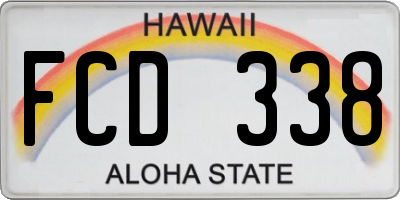 HI license plate FCD338