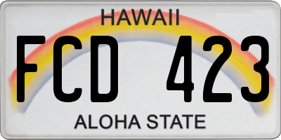 HI license plate FCD423
