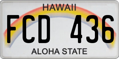HI license plate FCD436