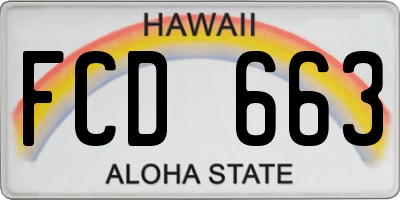 HI license plate FCD663