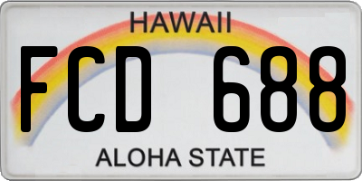 HI license plate FCD688