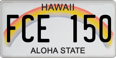 HI license plate FCE150