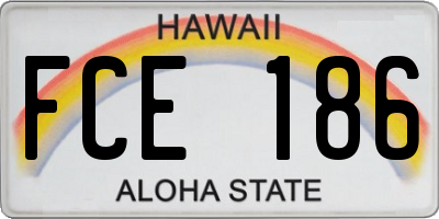 HI license plate FCE186