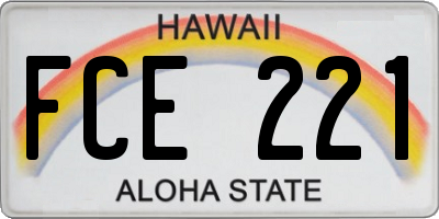 HI license plate FCE221