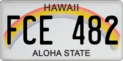 HI license plate FCE482