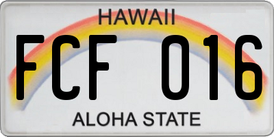 HI license plate FCF016