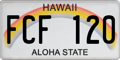 HI license plate FCF120