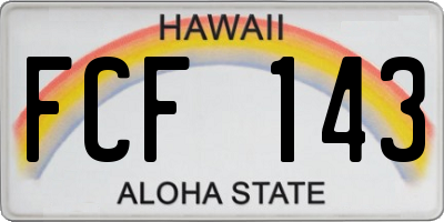 HI license plate FCF143