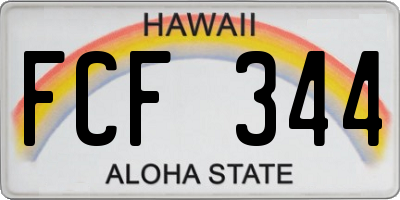 HI license plate FCF344