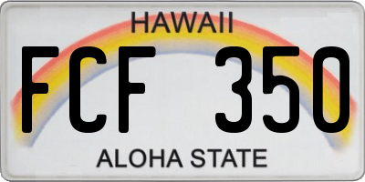 HI license plate FCF350