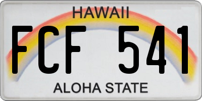 HI license plate FCF541