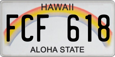 HI license plate FCF618