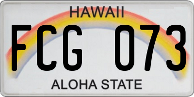 HI license plate FCG073