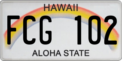 HI license plate FCG102