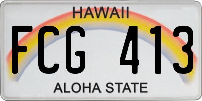 HI license plate FCG413