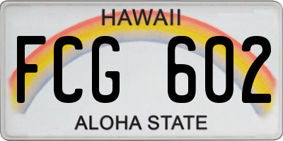 HI license plate FCG602