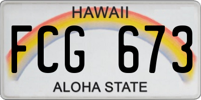 HI license plate FCG673