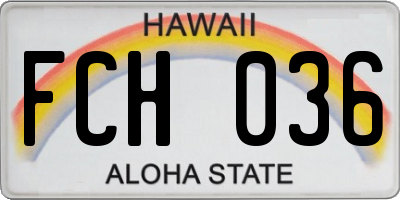 HI license plate FCH036