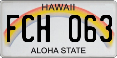 HI license plate FCH063