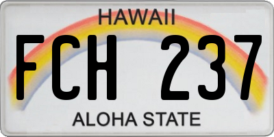 HI license plate FCH237
