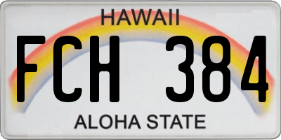 HI license plate FCH384