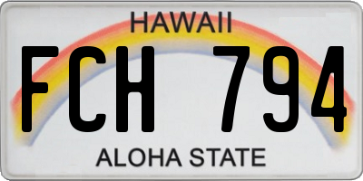 HI license plate FCH794