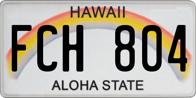 HI license plate FCH804