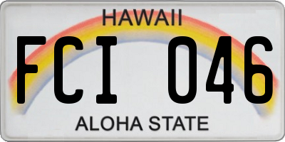HI license plate FCI046