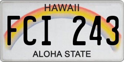 HI license plate FCI243
