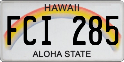 HI license plate FCI285