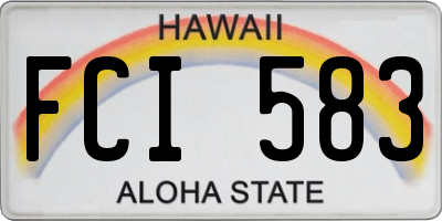 HI license plate FCI583