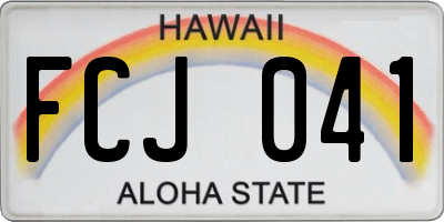 HI license plate FCJ041