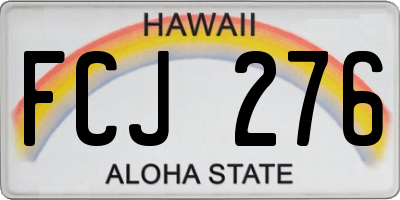 HI license plate FCJ276