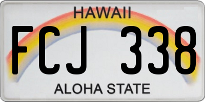 HI license plate FCJ338